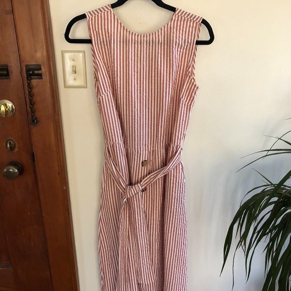 Mango Dresses & Skirts - Mango Cotton Striped Seersucker Midi Dress US 6